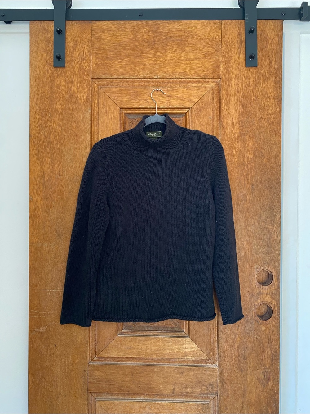 VTG Eddie Bauer cotton blend Black Mock Neck Sweater large